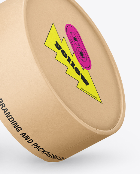 Opened Kraft Paper Tube Mockup – High-Angle Shot