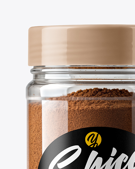 Plastic Jar with Ground Cloves Mockup
