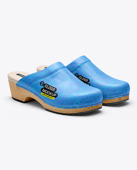 Pair of Leather Clogs Mockup - Mockups