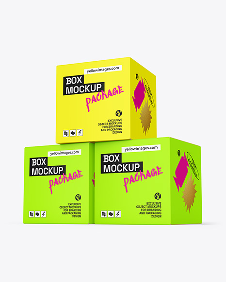 Three Paper Boxes Mockup - Three+Papers+Mockup