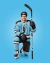 Man Wearing Full Ice Hockey Kit Mockup