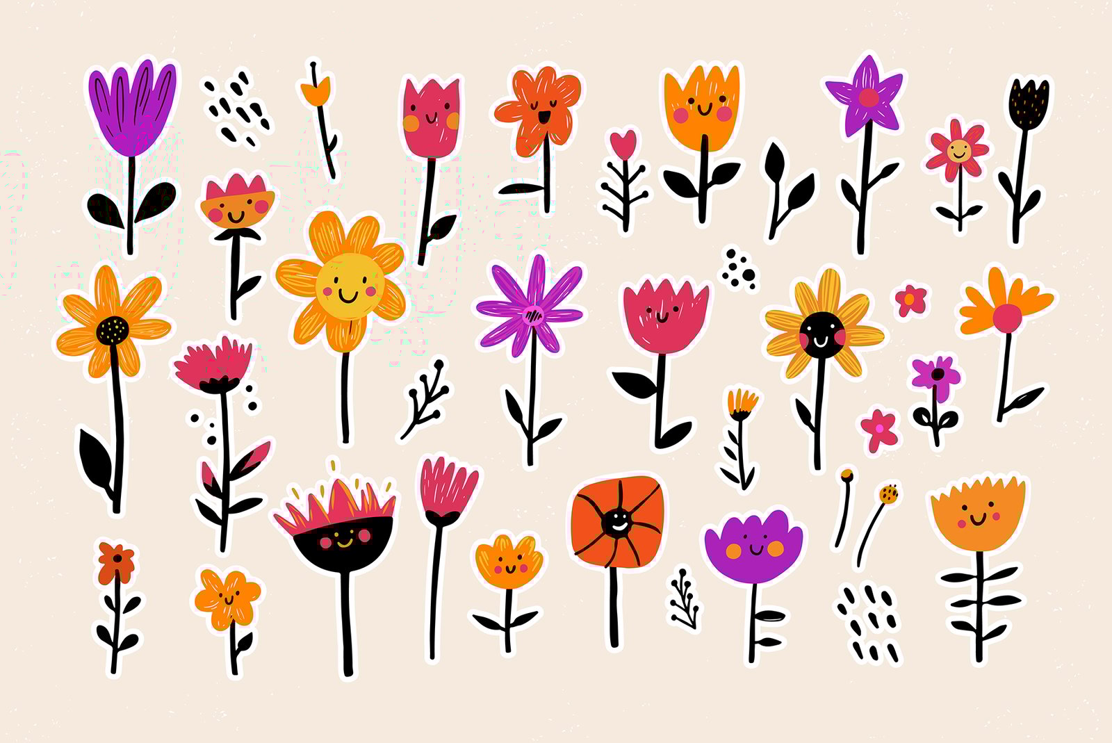 &#034;Let`s Plant Some Fun&#034; Illustrations set