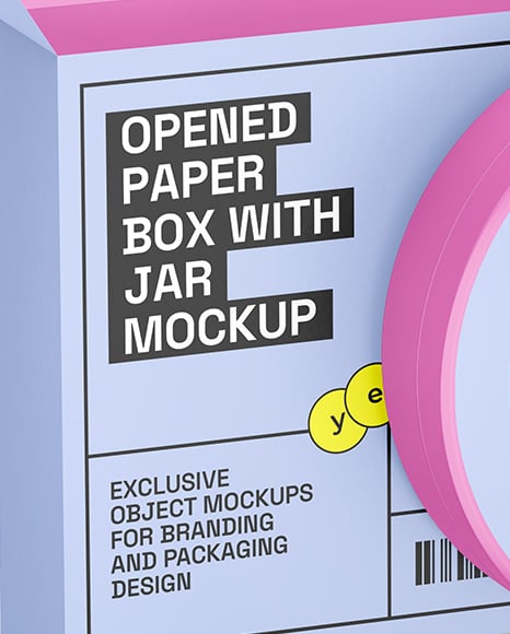 Opened Box With Plastic Jar Mockup