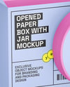 Opened Box With Plastic Jar Mockup