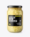 Clear Glass Jar with Sauerkraut Mockup