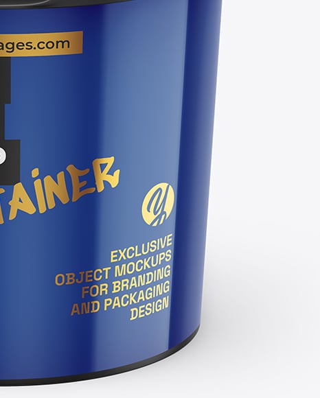 Matte Plastic Bucket with Handle Mockup