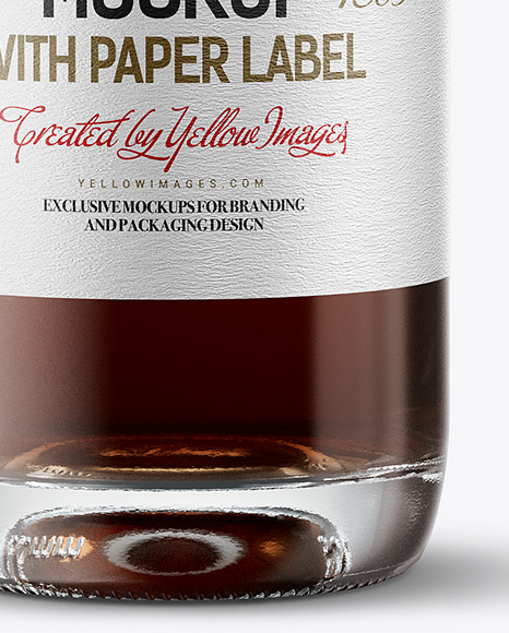 Black Rum Bottle with Cork Mockup