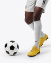 Soccer Player Wearing Raglan Jersey and Shorts Mockup