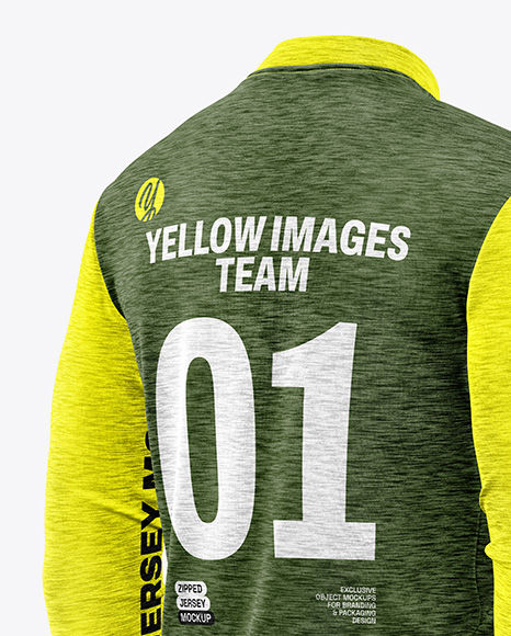 Melange Jersey Mockup - Back Half Side View