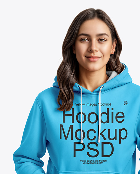 A Woman in a Hoodie Mockup