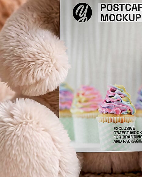 Teddy Bear with Vertical Card Mockup