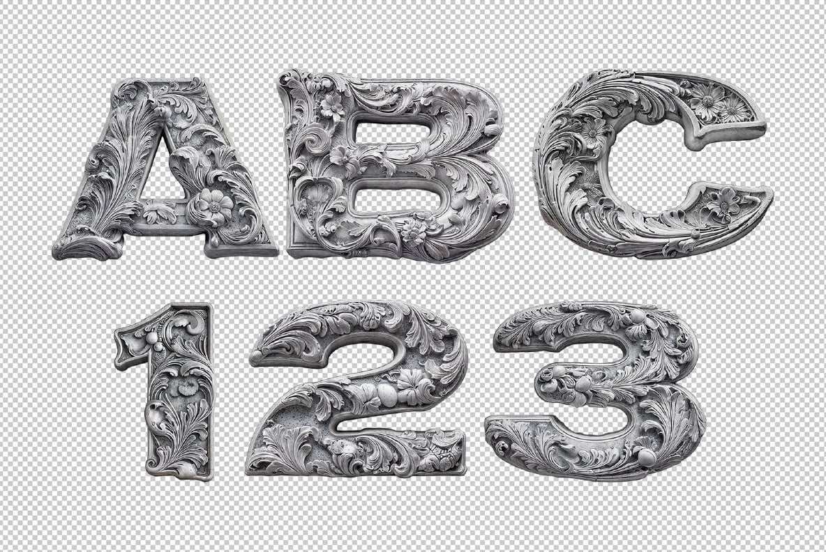 Bas-relief Font