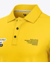 Men's Long Sleeve Polo Shirt Mockup - Half Side View