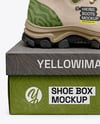 Hiking Boot on Shoe Box Mockup