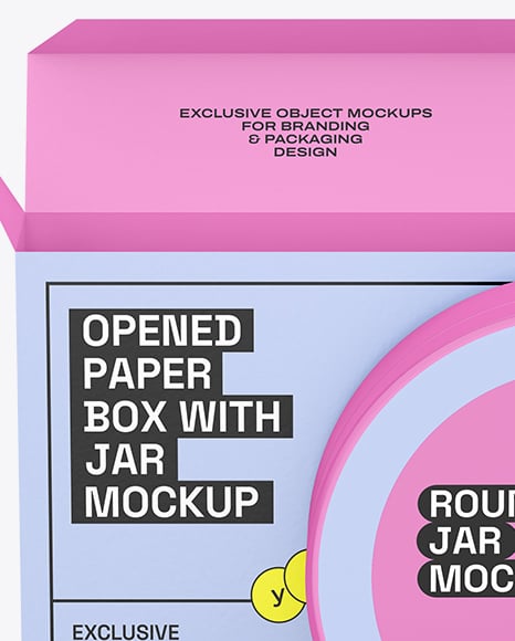 Opened Box with Plastic Jar Mockup