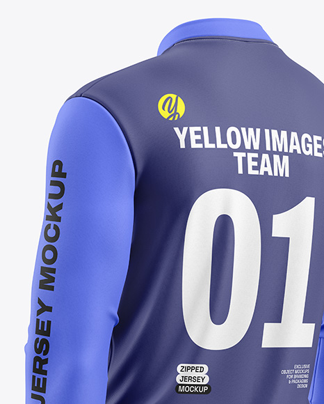Jersey Mockup - Back Half Side View