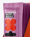 Matte Sachets in Display Box Mockup
