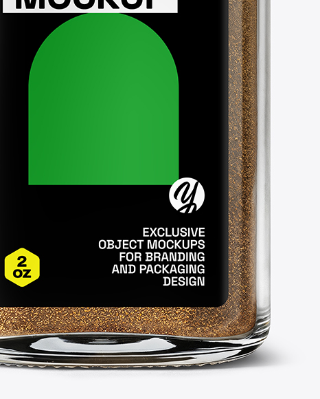 Square Glass Jar with Ground Cumin Mockup