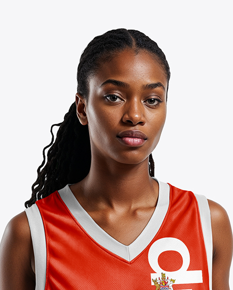 Black Woman Wearing Full Basketball Kit Mockup