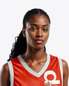 Black Woman Wearing Full Basketball Kit Mockup