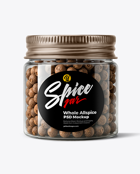 Plastic Jar with Whole Allspice Mockup - Realistic mockups