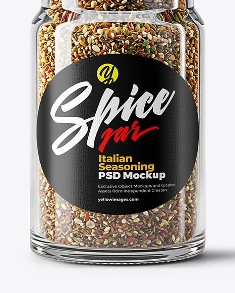 Glass Jar with Herbes de Provence Mockup