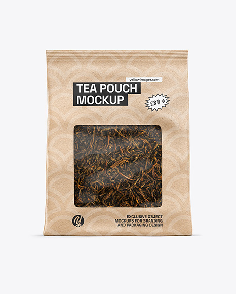 Kraft Pouch w Dry Black Tea Mockup - Black sweater mockup
