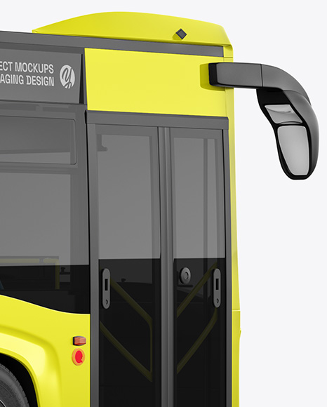 City Bus Mockup - Back Half Side View