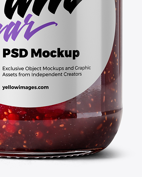 Glass Jar with Mixed Berries Preserves Mockup