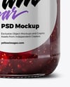 Glass Jar with Mixed Berries Preserves Mockup