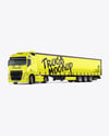 Semi Trailer Truck Mockup - Front Half Side View