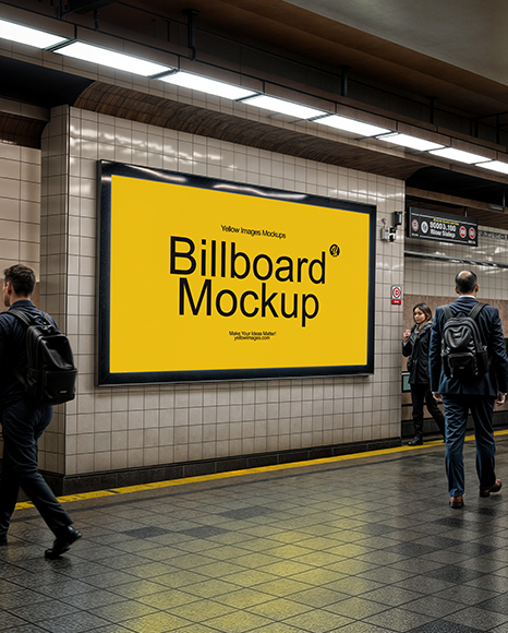 Billboard in the Subway Mockup - Billboard mockup