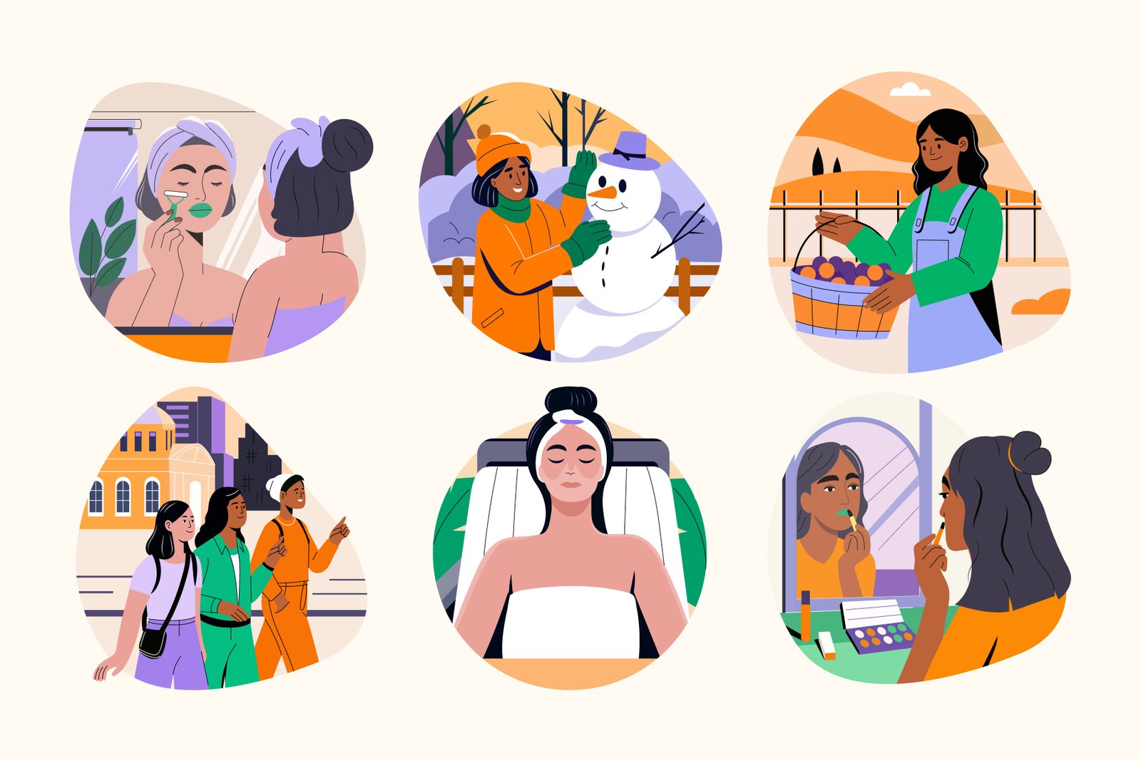 Girl Life Illustration Set