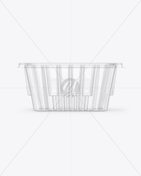 Clear Plastic Food Container in Paper Sleeve Mockup