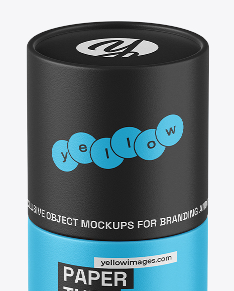 Matte Paper Tube Mockup – Front View (High-Angle Shot)