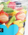 Clear Plastic Cup with Fruits Dessert Mockup