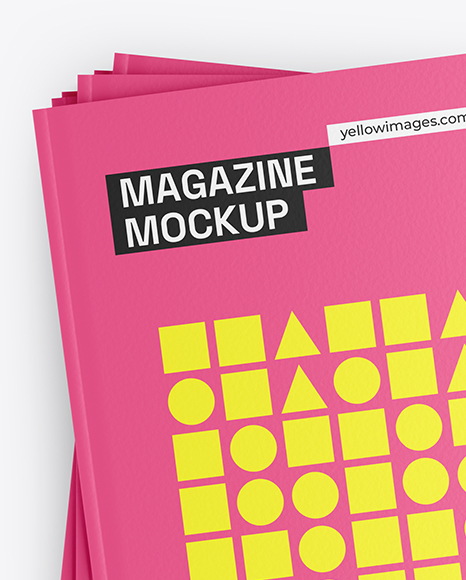 Seven Magazines Mockup - Top View
