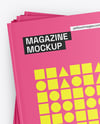 Seven Magazines Mockup - Top View