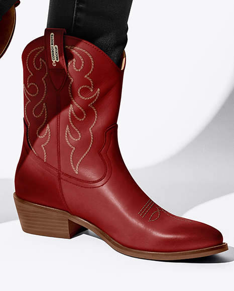 Cowboy Boots on Women's Legs Mockup