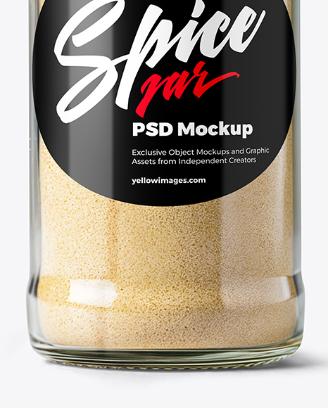 Spice Glass Jar with Onion Powder Mockup