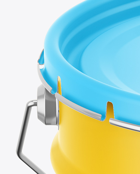 Matte Tin Can w Metallic Handle Mockup
