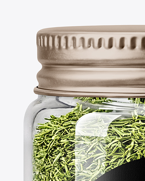Jar with Dill Weed Spice Mockup