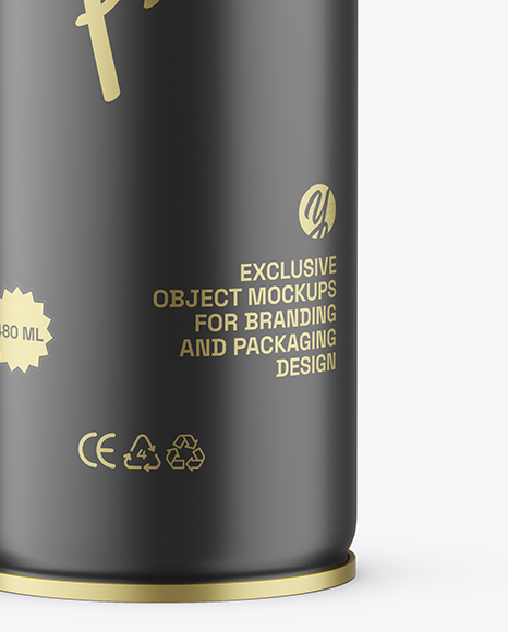 Matte Spray Paint Can Mockup