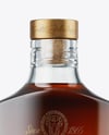 Black Rum Glass Bottle with Wooden Cap Mockup