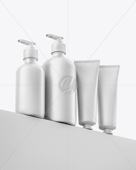Pump Bottles with Tubes Mockup