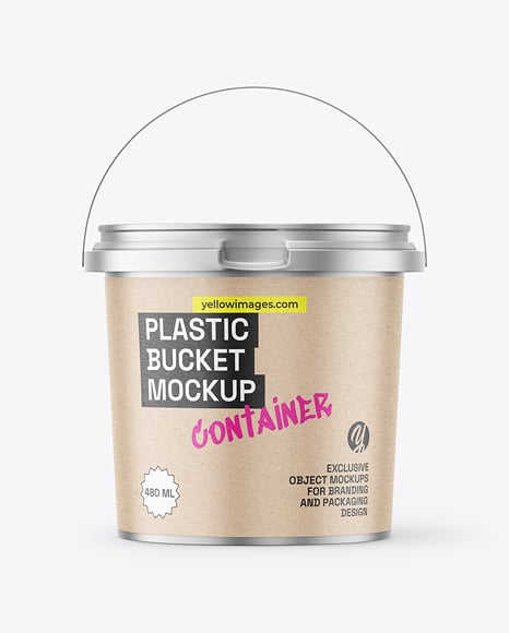 Matte Metallic Plastic Bucket Mockup