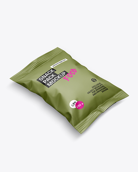 Matte Snack Pack Mockup - Half Side View