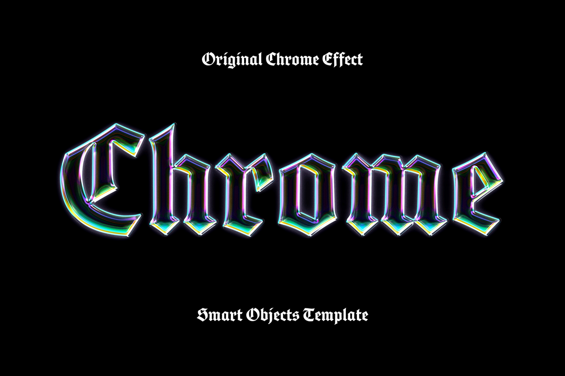 Iridescent Chrome Text &amp; Logo Effect