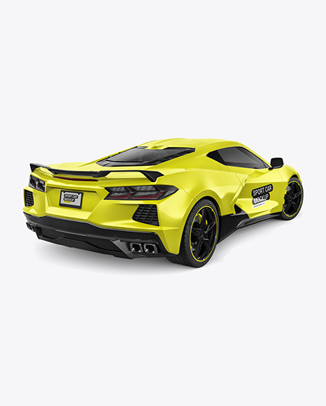 Sport Car Mockup - Back View - Vehicle wrap mockup