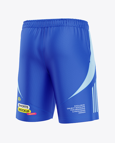Training Shorts Mockup - Back Half Side View